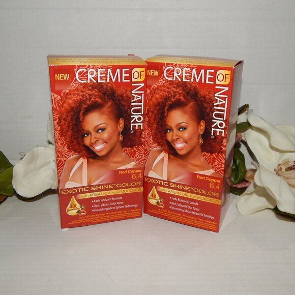 2 Boxes Creme of Nature 6.4 Red Copper Permanent Hair Colors - Picture 1 of 4
